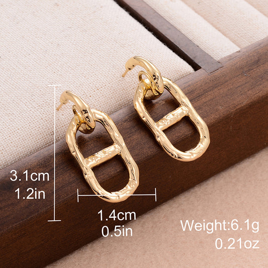 1 Pair Simple Style Solid Color Plating Alloy 14k Gold Plated Drop Earrings