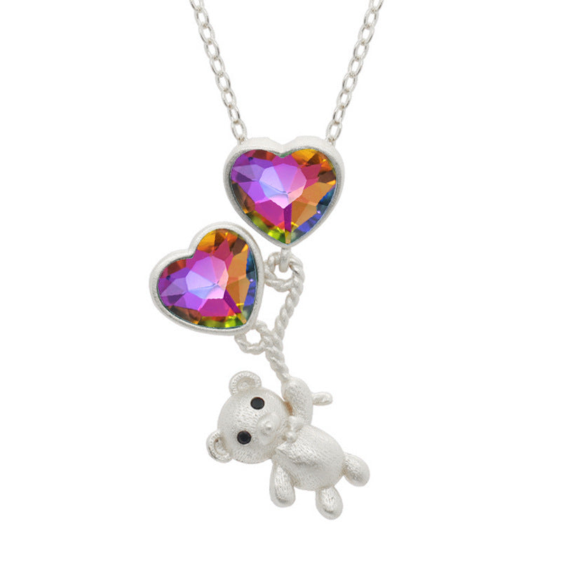 Commute Heart Shape Artificial Gemstones Alloy Wholesale Pendant Necklace