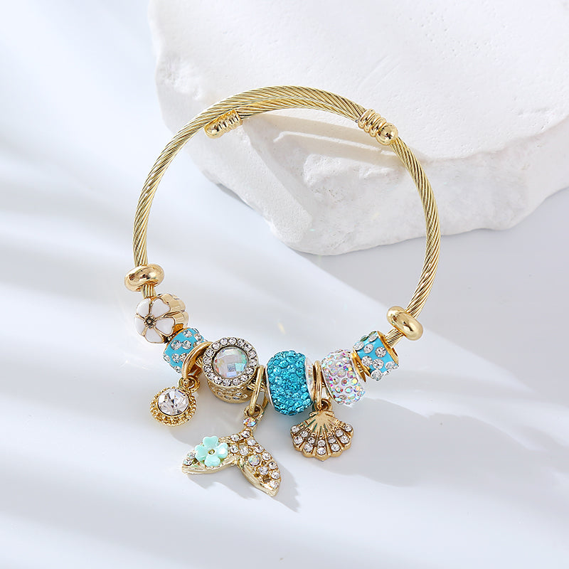 Wholesale Jewelry Elegant Circle Alloy Beaded Bangle