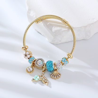 Wholesale Jewelry Elegant Circle Alloy Beaded Bangle