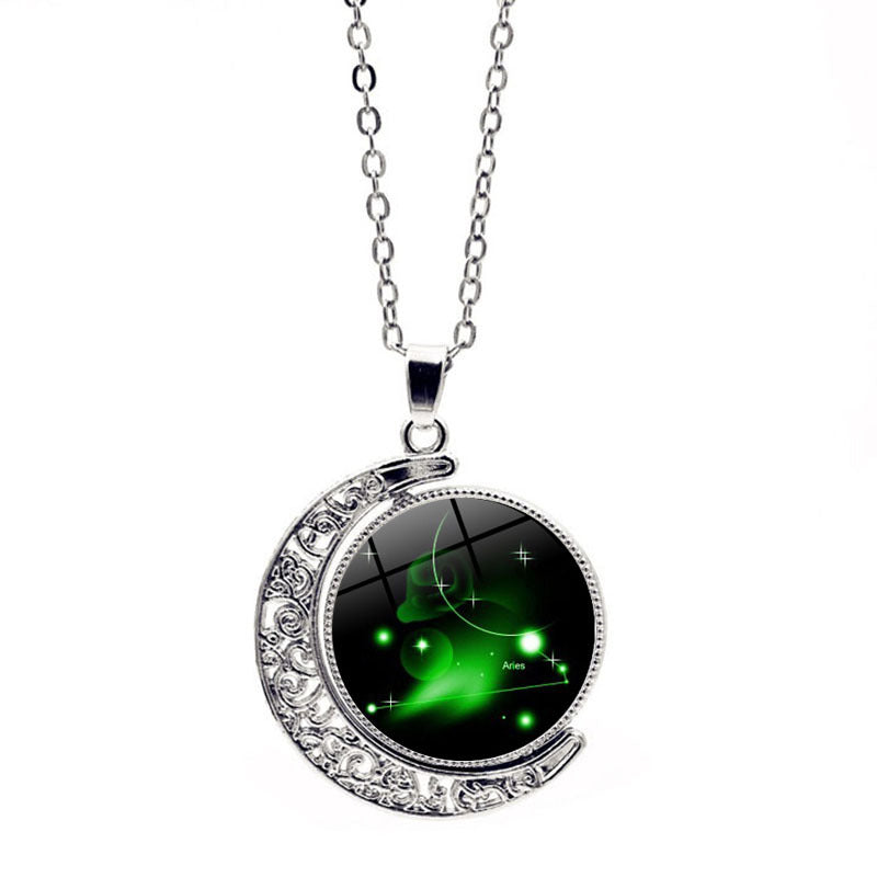 Simple Style Constellation Alloy Organic Glass Wholesale Pendant Necklace