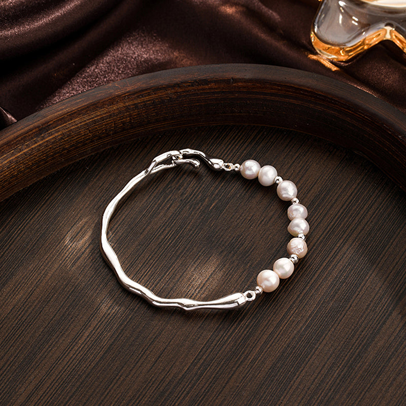 Elegant Round Imitation Pearl Alloy Copper Plating Chain 18k Gold Plated Bracelets