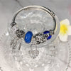 Original Design Heart Shape Stainless Steel Alloy Plating Inlay Artificial Gemstones Bangle