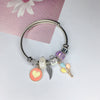 Simple Style Butterfly Titanium Steel Plating Inlay Artificial Gemstones Bangle