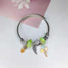 Simple Style Butterfly Titanium Steel Plating Inlay Artificial Gemstones Bangle