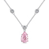 Classic Style Water Droplets Flower Sterling Silver Zircon Pendant Necklace In Bulk