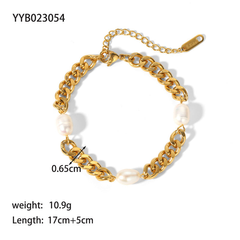 Lady Solid Color Titanium Steel Plating Bracelets