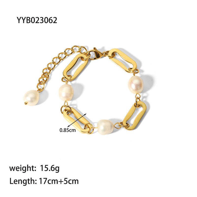 Lady Solid Color Titanium Steel Plating Bracelets