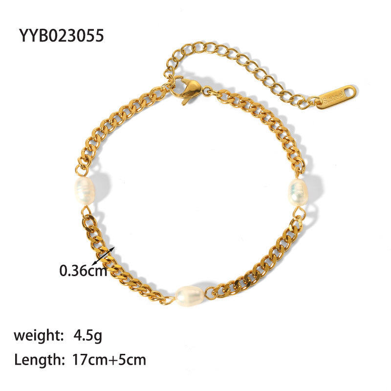 Lady Solid Color Titanium Steel Plating Bracelets