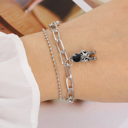 Simple Style Shiny Heart Shape Flower Butterfly Alloy Plating Inlay Artificial Gemstones Artificial Crystal Artificial Diamond Gold Plated Silver Plated Women'S Bracelets