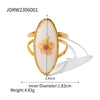 Ig Style Flower Stainless Steel Plating 18k Gold Plated Open Rings