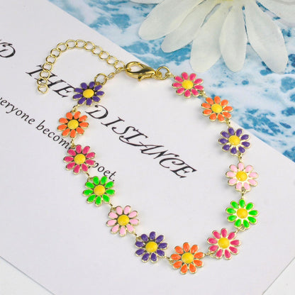 Simple Style Flower Alloy Plating Women's Bracelets Necklace