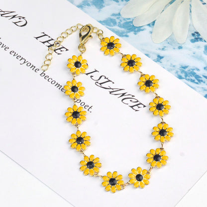 Simple Style Flower Alloy Plating Women's Bracelets Necklace