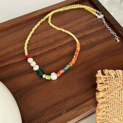 Retro Geometric Beaded Artificial Crystal Wholesale Necklace