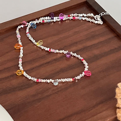 Retro Geometric Beaded Artificial Crystal Wholesale Necklace