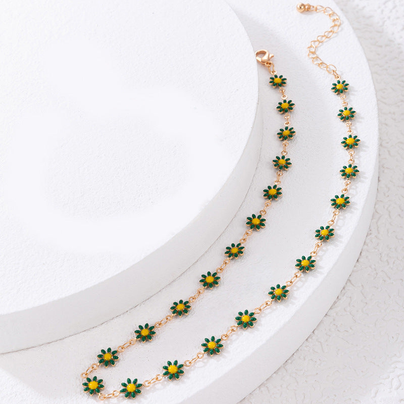 Simple Style Flower Alloy Plating Women's Bracelets Necklace