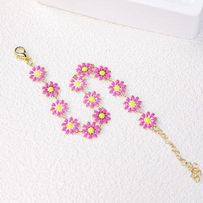 Simple Style Flower Alloy Plating Women's Bracelets Necklace