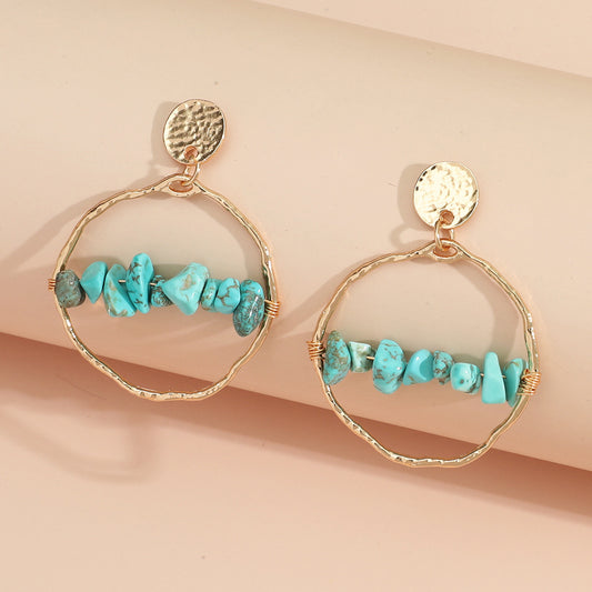 1 Pair Exaggerated Geometric Gravel Earrings