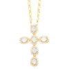 Ig Style Cross Copper Plating Inlay Zircon 18k Gold Plated Pendant Necklace