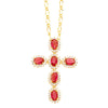 Ig Style Cross Copper Plating Inlay Zircon 18k Gold Plated Pendant Necklace