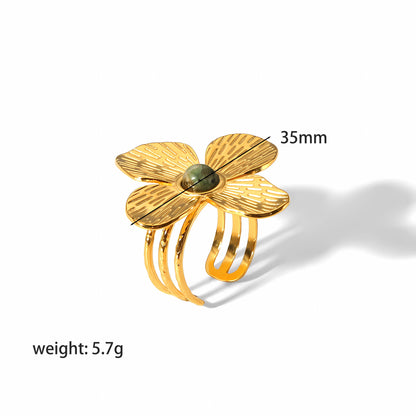 1 Pair Modern Style Flower Butterfly Ginkgo Leaf Polishing Plating Stainless Steel 18k Gold Plated Ear Studs