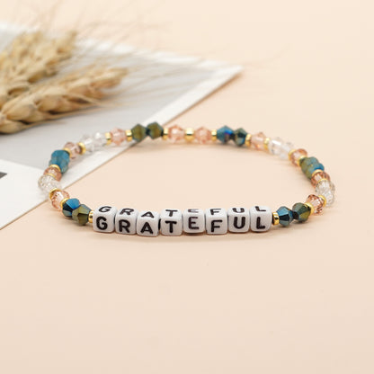 Simple Style Classic Style Letter Artificial Crystal Wholesale Bracelets