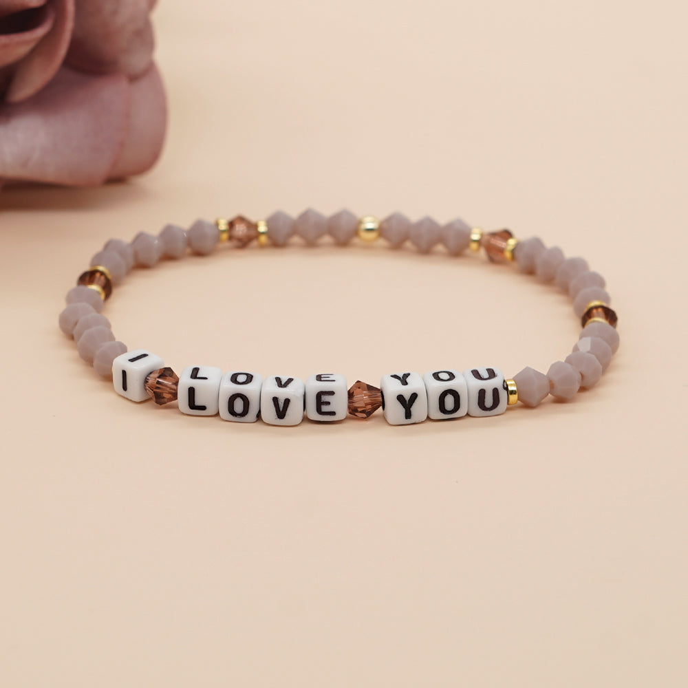 Simple Style Classic Style Letter Artificial Crystal Wholesale Bracelets