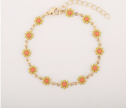 Simple Style Flower Alloy Plating Women's Bracelets Necklace