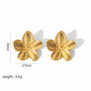 Retro Flower Stainless Steel Plating 18k Gold Plated Rings Earrings