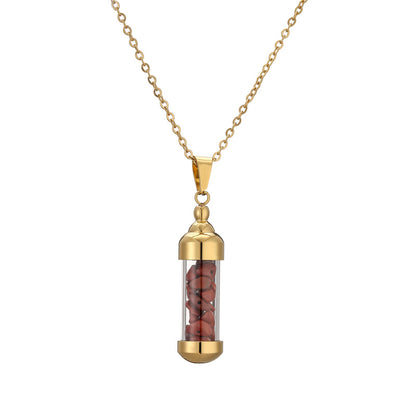 Elegant Streetwear Geometric Stainless Steel Gravel Plating 18k Gold Plated Pendant Necklace