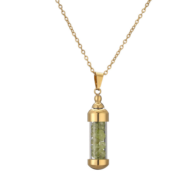 Elegant Streetwear Geometric Stainless Steel Gravel Plating 18k Gold Plated Pendant Necklace