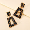 1 Pair Retro Lady Simple Style Trapezoid Plating Alloy Artificial Gemstones Drop Earrings