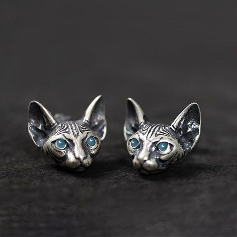 1 Pair Ig Style Cool Style Cat Enamel Plating Copper Ear Studs