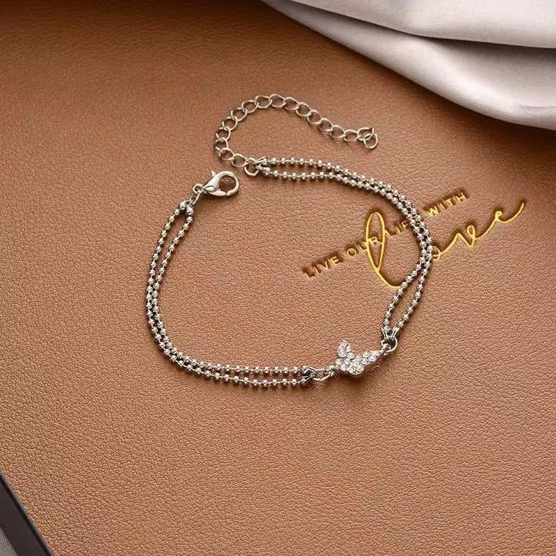 Sweet Simple Style Bear Heart Shape Flower Imitation Pearl Alloy Charm Inlay Moonstone Opal Women's Bracelets