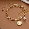 Sweet Simple Style Bear Heart Shape Flower Imitation Pearl Alloy Charm Inlay Moonstone Opal Women's Bracelets