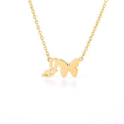 Simple Style Letter Stainless Steel Titanium Steel Plating Gold Plated Pendant Necklace