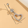 Ig Style Commute Heart Shape Copper Hollow Out Inlay Zircon Belly Ring