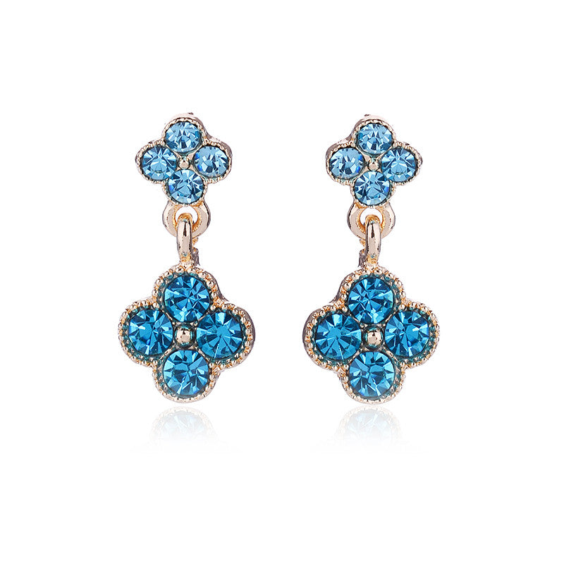 Wholesale Jewelry Simple Style Petal Alloy Gold Plated Plating Inlay Drop Earrings