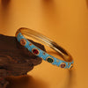 Casual Commute Colorful Spot Brass Enamel Plating Inlay Zircon 14k Gold Plated Bangle