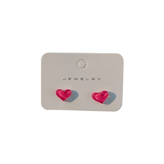 1 Pair Cute Sweet Heart Shape Resin Ear Studs