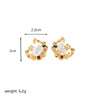 1 Pair Classic Style Flower Enamel Plating Inlay Copper Zircon 14k Gold Plated 18k Gold Plated Ear Studs