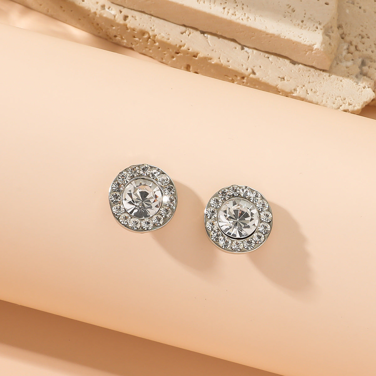 1 Pair Glam Star Flower Plating Inlay Alloy Artificial Diamond Ear Studs