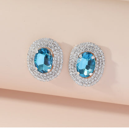 1 Pair Glam Star Flower Plating Inlay Alloy Artificial Diamond Ear Studs