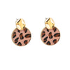 1 Pair Retro Lady Leopard Copper Gold Plated Drop Earrings