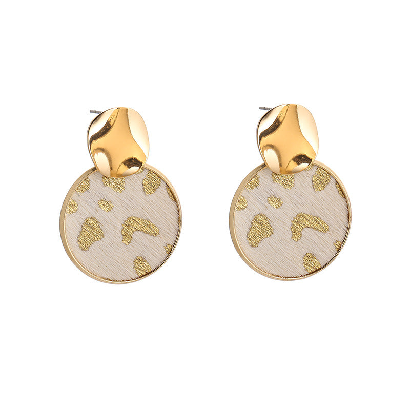 1 Pair Retro Lady Leopard Copper Gold Plated Drop Earrings