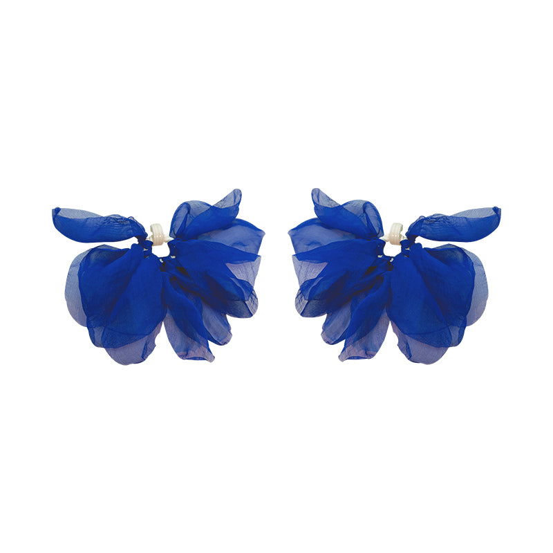 1 Pair Casual Sweet Petal Arylic Cloth Drop Earrings