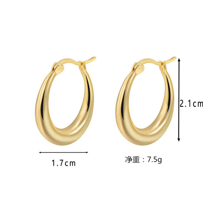 Fashion Solid Color Copper Plating Inlay Zircon Hoop Earrings 1 Pair