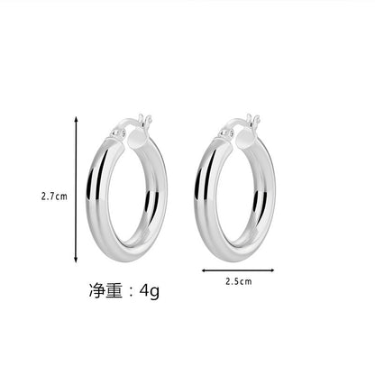 Fashion Solid Color Copper Plating Inlay Zircon Hoop Earrings 1 Pair