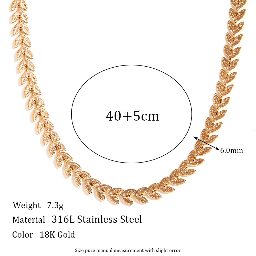 Simple Style Grain Stainless Steel Plating 18k Gold Plated Necklace