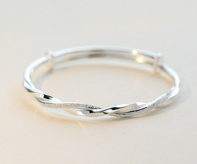 Lady Solid Color Copper Plating Silver Plated Bangle